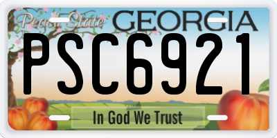 GA license plate PSC6921