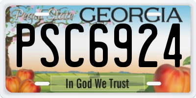 GA license plate PSC6924