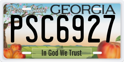 GA license plate PSC6927