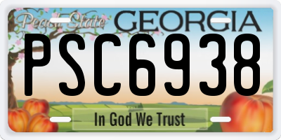 GA license plate PSC6938