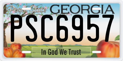 GA license plate PSC6957