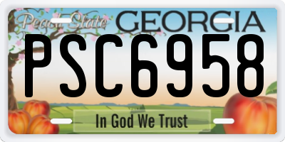 GA license plate PSC6958
