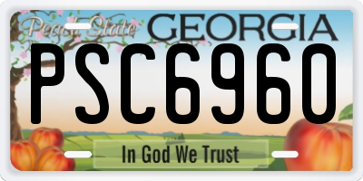 GA license plate PSC6960