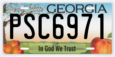 GA license plate PSC6971