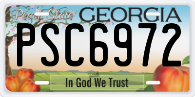 GA license plate PSC6972