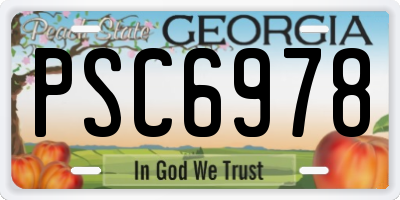 GA license plate PSC6978