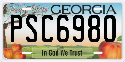 GA license plate PSC6980