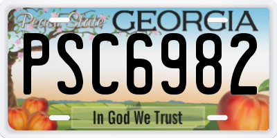 GA license plate PSC6982