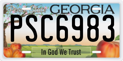 GA license plate PSC6983