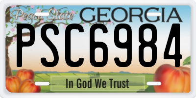 GA license plate PSC6984