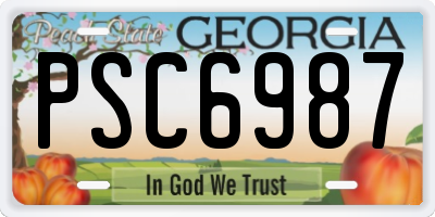 GA license plate PSC6987