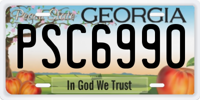 GA license plate PSC6990