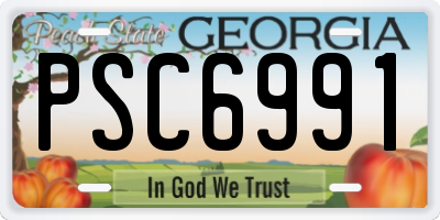 GA license plate PSC6991