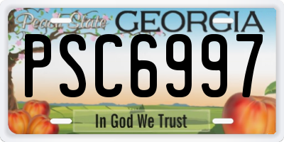 GA license plate PSC6997