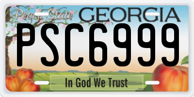 GA license plate PSC6999