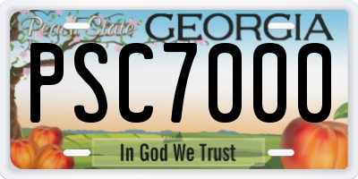 GA license plate PSC7000