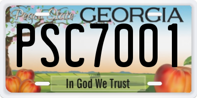 GA license plate PSC7001