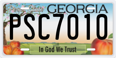 GA license plate PSC7010