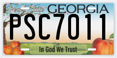 GA license plate PSC7011