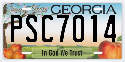 GA license plate PSC7014