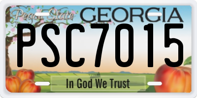 GA license plate PSC7015