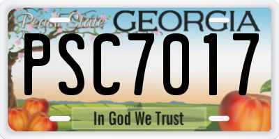 GA license plate PSC7017
