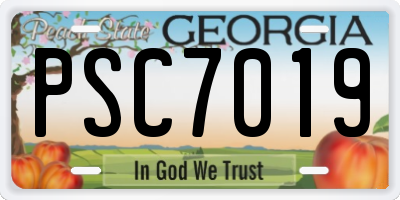 GA license plate PSC7019