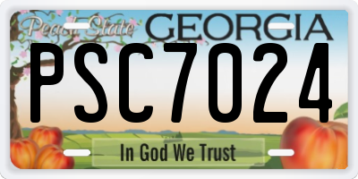 GA license plate PSC7024