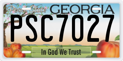 GA license plate PSC7027