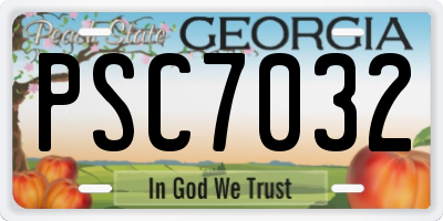 GA license plate PSC7032