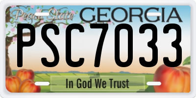 GA license plate PSC7033