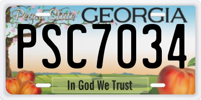 GA license plate PSC7034