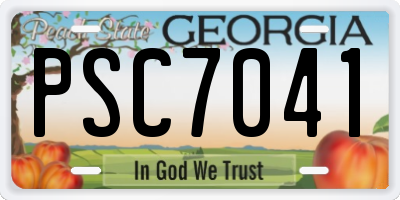 GA license plate PSC7041