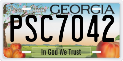 GA license plate PSC7042