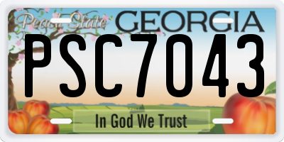 GA license plate PSC7043