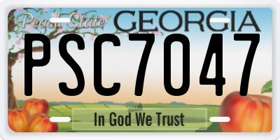 GA license plate PSC7047