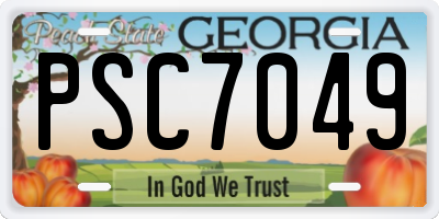 GA license plate PSC7049
