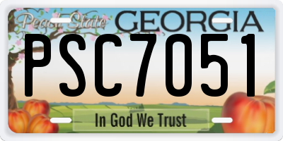 GA license plate PSC7051
