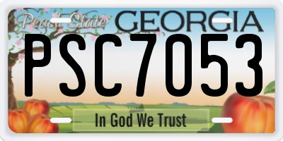 GA license plate PSC7053