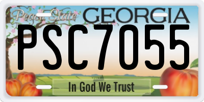 GA license plate PSC7055