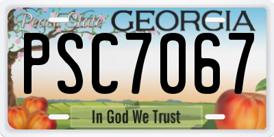 GA license plate PSC7067