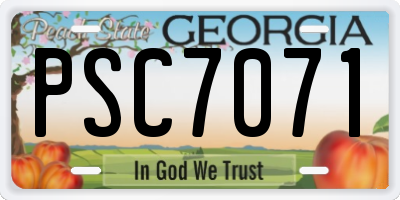 GA license plate PSC7071