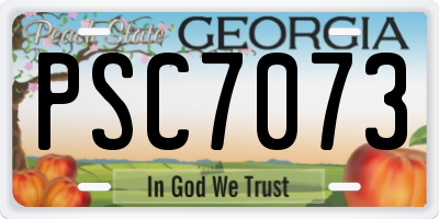 GA license plate PSC7073