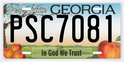 GA license plate PSC7081
