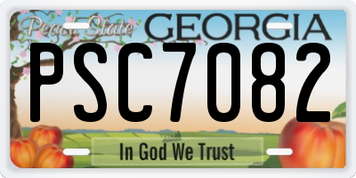 GA license plate PSC7082