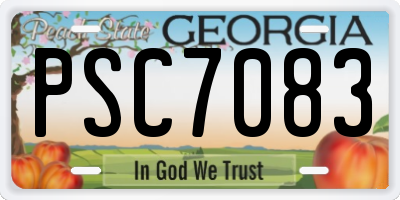 GA license plate PSC7083