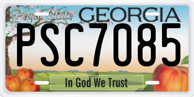 GA license plate PSC7085