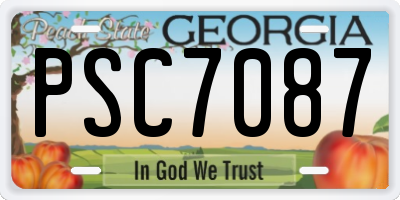 GA license plate PSC7087