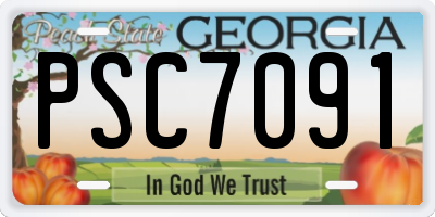 GA license plate PSC7091