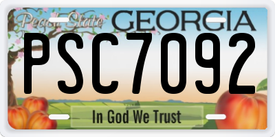 GA license plate PSC7092
